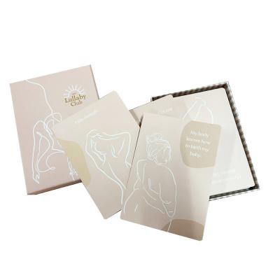 China Printing Service Bulk Order Eco - Friendly Paper Birth Knowledge Custom Design Logo Paper Cards With Box for sale