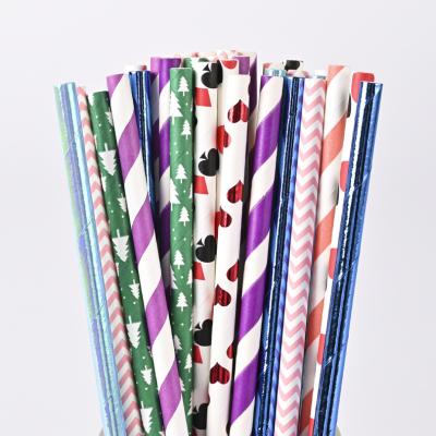 China Disposable Eco friendly disposable customized color kraft paper straw biodegradable bubble tea paper straws for christmas party for sale