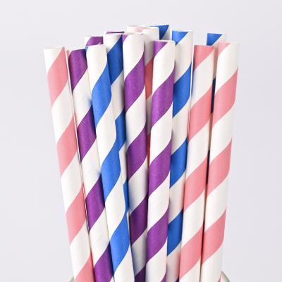 China Disposable Manufacturer Wholesale Custom Colorful Disposable Biodegradable Paper Straws Paper Drinking Straw for Party for sale