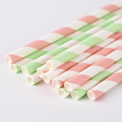 China Disposable Customized Colors And Biodegradable Compostable Straight Drinking  Rainbow Paper Straws for sale