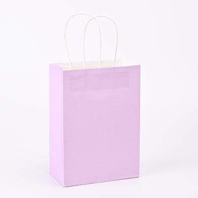 China Recycled Materials Can Be Customized Logo Pink High Quality Packaging Kraft Paper Bag for sale