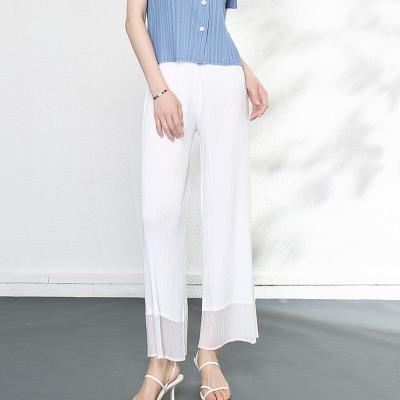 China Viable New Fashion Women's Casual Pants 100%polyesterpleats For Summer 2021 for sale