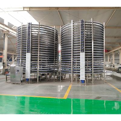 China Industrial Electric Spiral Line Spiral Cooling Conveyor Bakery Machine Hamburger Equipment Production Tower Te koop