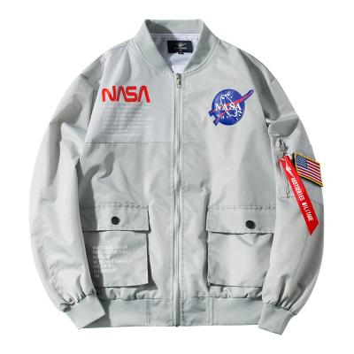 China Factory Custom Wholesale Baseball Style Hip Hop Mens NASA Bomber Jacket QUICK DRY for sale