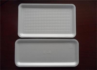 China White PS Foam Plastic Packaging Trays Heat Resistance For Frozen Meat Seafood for sale