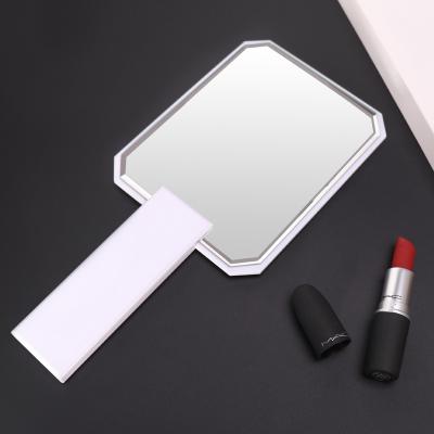 China Personalized Customized Square Logo Personal Cosmetic Plastic Handheld Vanity Travel Makeup Mirrors for sale