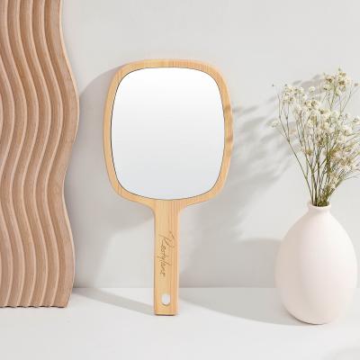 China Amazon Top Selling Espejo Magnifying Customized Logo Bamboo Mirror Round Makeup Mirror Mini Vanity Hand Pocket Mirrors Custom Made for sale