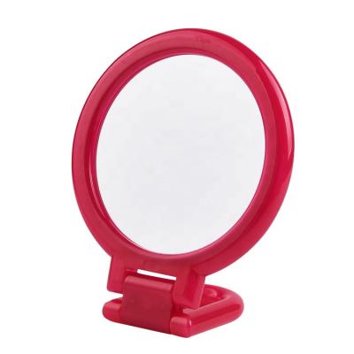 China Double Sided Custom Color Handle Folding Hand Held Makeup Mirror Hand Held Custom Mirror for sale