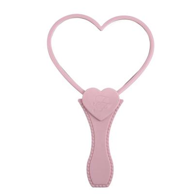 China Personalized Custom Made Travel Folding Vanity Pink Heart Shaped Compact Hand Mirror for sale