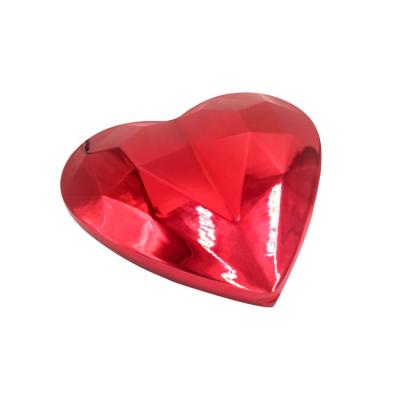 China Custom Double Sided Bilateral Foldable Passionate Red Heart Shaped Pocket Makeup Mirror for sale