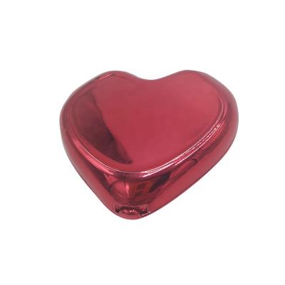 China Passionate Red Mini Portable Logo Dressing Table Mirror Pocket Makeup Heart-Shaped Customizable Heart Mirror for sale