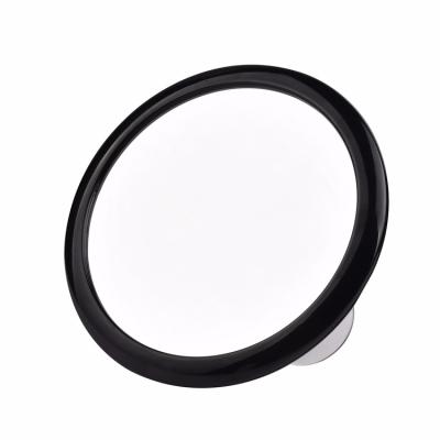 China Toilet Suction Magnifying Wall Mounted Circular Cup Small Round Cosmetic Magnifying Mirror, Black Round Suction Mirror for sale