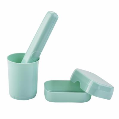 China Plastic Viable Toothbrush Holder Set Cup and Toothbrush Box Carry Case Toothbrush Tube Soap Holder Set for sale