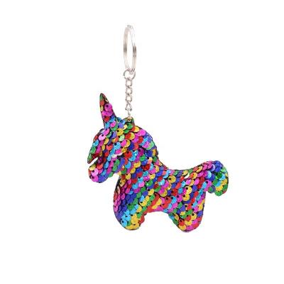 China Promotion Unicorn Keychains Animal Plush Key Chain Charms For Backpacks Clips Luggage For Kids for sale