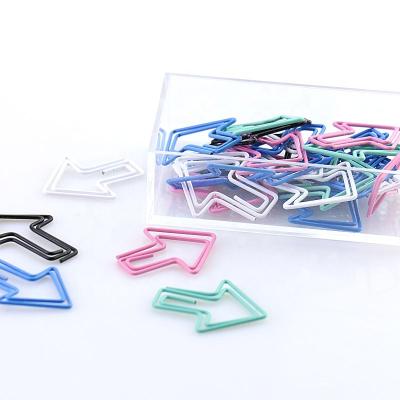 China Colorful Decorative PET Iron Coated Wire Arrow Shaped Paper Clip for sale