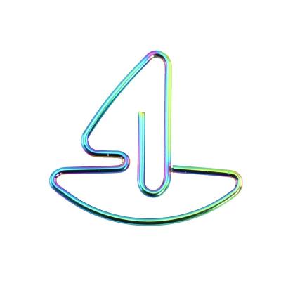 China Metal Metal Sailing Boat Shape Paper Clips Rainbow Color Funny Kawaii Landmark Office School Stationery for sale