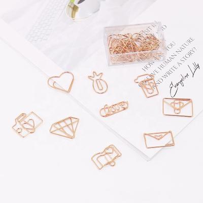 China Metal Life Form Rose Gold Paper Clips Kawaii Mix 9 Style for sale