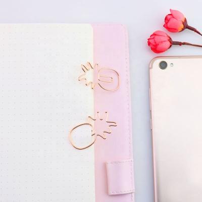 China Office ; 2019 creative custom school fruit pineapple rose gold paper clip for sale