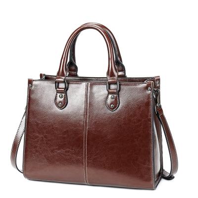 China Waterproof Wholesale custom logo high capacity high quality fashion ladies leather casual handbags inclined shoulder bag for sale