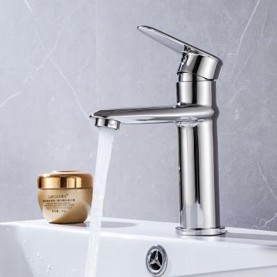 China Single Hole Bathroom Basin Mixer Tap Brass Metered Faucets for sale