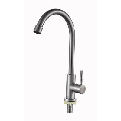 China Metered Faucets Single Cold 304 Stainless Steel UPC Single Lever Kitchen Faucet for sale