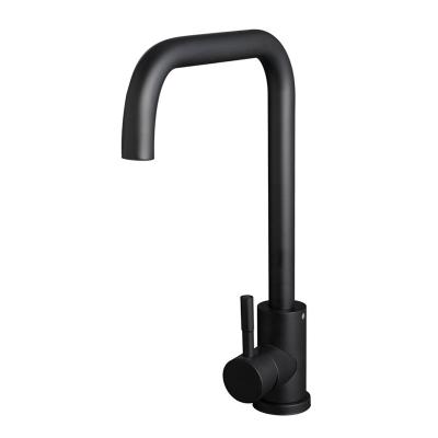 China Sense LOW MOQ Matt Black Finish Stainless Steel Hot Cold Water Mixer Tap Kitchen Faucet for sale