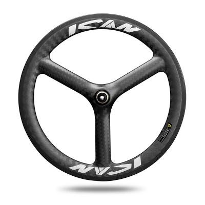 China Toray T700 20inch 451*48mm 100% carbon fiber carbon 3 spoke anvil wheel for BMX kid balance folding road mtb bike for sale