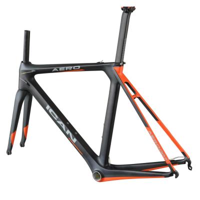 China Road Bikes Ican New Arrival Carbon Road Racing Bike Frame With 700C*25mm Max Tire Size for sale