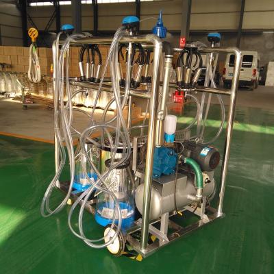 China Farms mobile milking machine with four milk buckets for sale