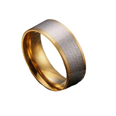 China Other Gold Ring Designs For Boys Stainless Steel Gay Rings New Gold Letter Ring Designs For Men for sale