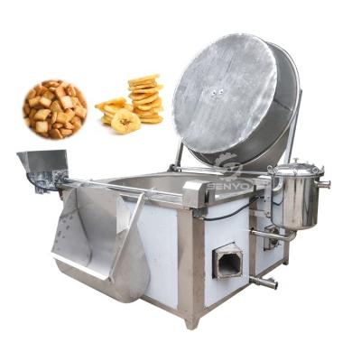 China Electric Automatic Stirring Snack Gas Plantain Chips Frying Machine Batch Fryer Peanut Frying Machine for sale