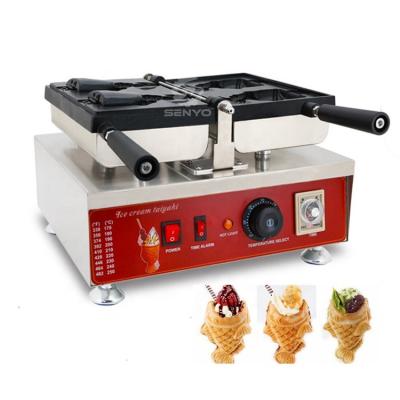 China Snack Ice Cream Fish Form Cake Waffle Cone Machine Non-Stick Electric Commercial Open Mouth Taiyaki Maker for sale