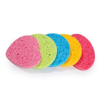 China Heart Facial Organic Compressed Cellulose Pink Cellulose Facial Sponge Makeup Detergent Wood Pulp Cotton for sale