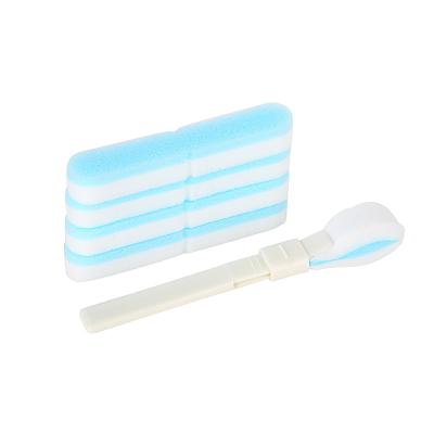 China Replaceable Head Bathroom Cleaning Brush Bath Use Sponge Cleaning Replaceable Cleaner With PP Handle For Sink for sale