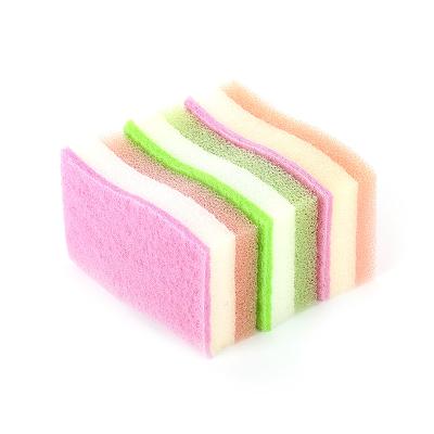 China Wave Shaped Popular Cleaning Sponge Scourer 3 Pcs for sale