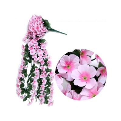 China Contemporary Hot Sale New Year's Large Flower Vine Wall Hanging Party Wedding Silk Artificial Violet Decoration for sale