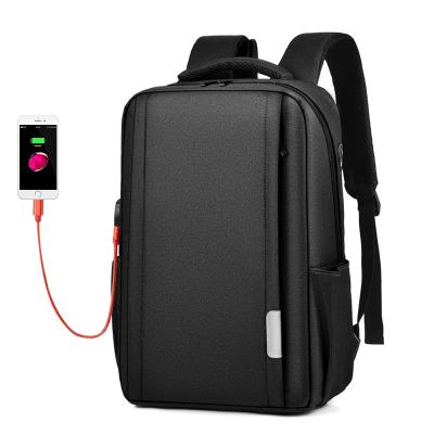 China With USB 15.6 Inch Large Capacity Storage Bag Travel Organizer Solid Color Laptop Shoulder Backpacks With USB for sale