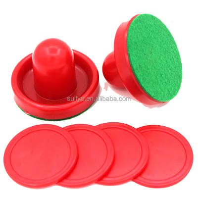 China Sports Toy Blue or Red Air Hockey Pushers Set of 2 and 4 Red Pucks for Fun High Quality Plastic Sports Play ABS for sale