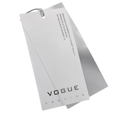 China Recycled Cardboard Hang Tag Garment Accessories Clothing Paper Tag With Embossed Hang Tags For Clothing for sale