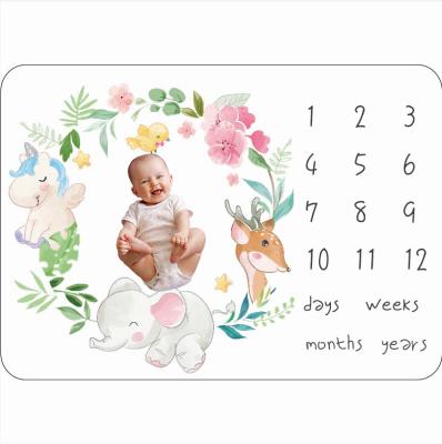 China PORTABLE Custom Baby Milestone Blanket Velvet Baby Monthly Blanket for sale