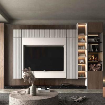 China Convertible Modern European classic luxury living room white wooden TV Stand furniture Exquisite Exterior Design wood Tv Cabinet for sale