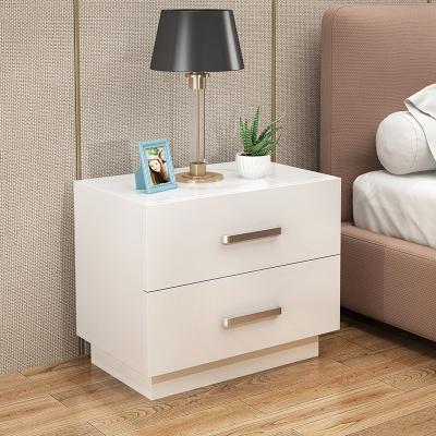 China Adjustable (other) modern Bedside Cabinet Table Bedroom Solid Wood hospital black Nordic Bedside Nightstand wood bedside table for sale