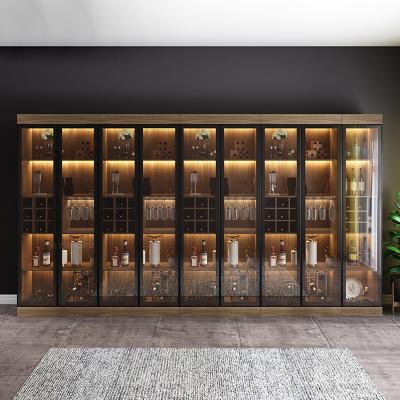 China Adjustable (other) Luxury Home Furniture wine Cabinet wine rack modern living room showcase furniture solid wood wine cabinet display for sale