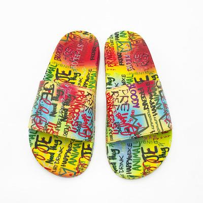 China 2021 Fashion New Fashion Trend Women's Slides, Graffiti Woman Slippers, Wholesale Female Slides Slippers for sale