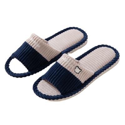 China Women's Canvas Slippers Women's Canvas Anti-Smell Summer Fabric Anti-Smell Spring And Home Indoor Cotton Floor Anti-skid Couples 5-10.5 for sale