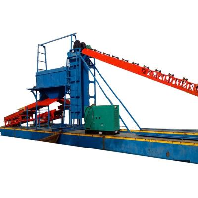 China Gold Mining Customized Gold Mining Diamond Equipment Bucket Chain Dredger with Gold Washing Plant for Gold Dredging for sale