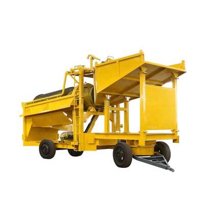 China Mini Alluvial Gold Separator Machine Mobile Gold Washing Gold Trommel Screen for sale