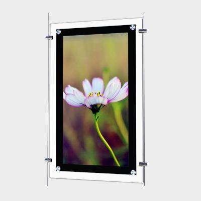 China Double Sides Light Box Crystal Window Talking Hanging Plexiglass Led Display A1 for sale