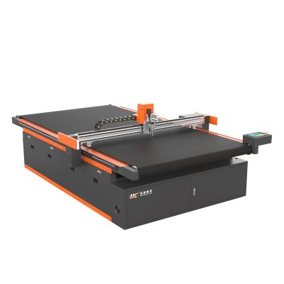 China Almost All Fabrics Automatic Cloth Cutting Machine CNC Leather Cutter With Oscillating Round Knife Cutting Machine for sale