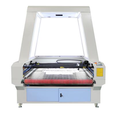 China Automatic Laser CUT 1810 Position CNC CO2 Laser Cutting Machine with CCD Camera for Cloth Fabric Label Cutting for sale